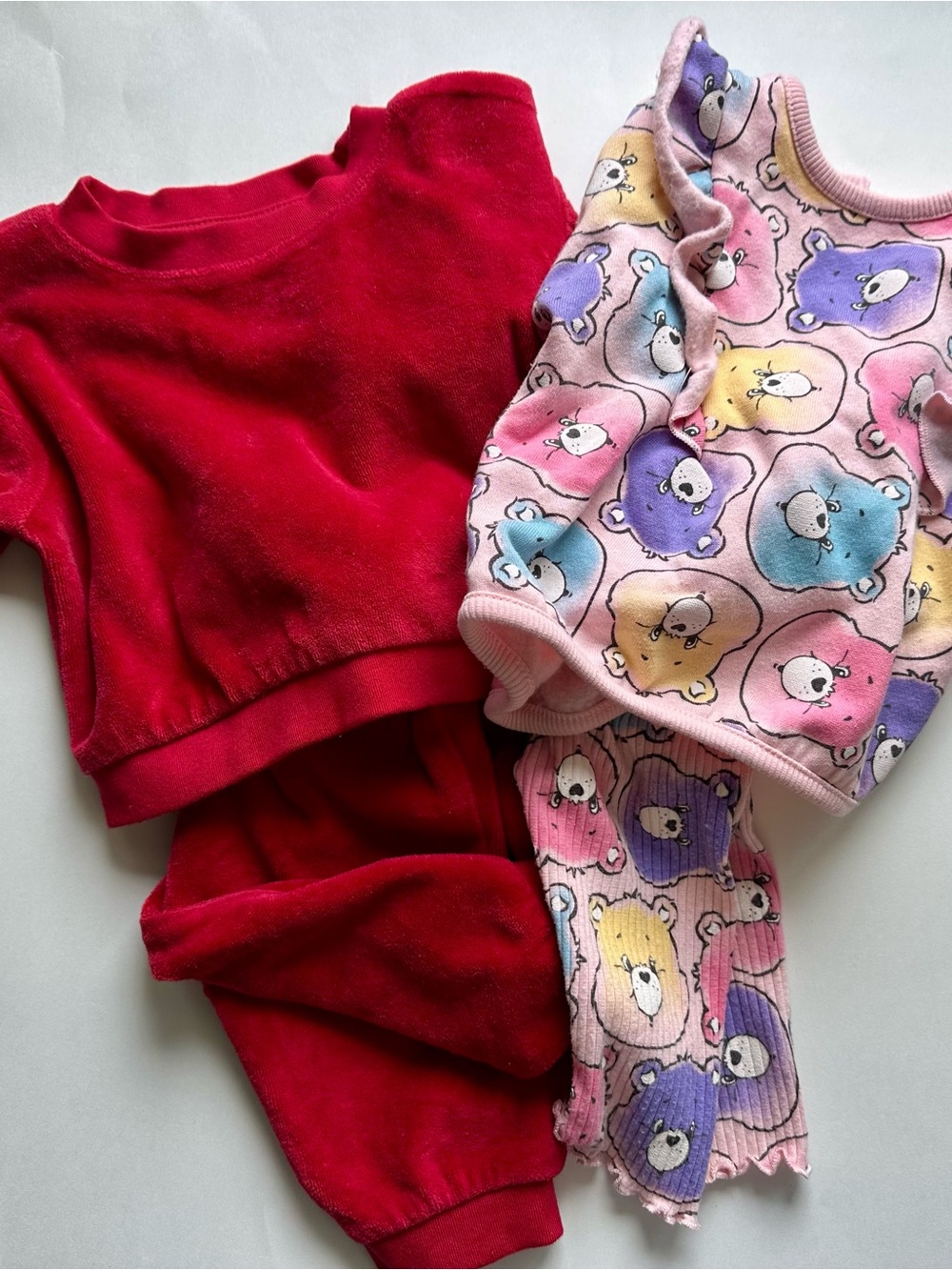Cat & Jack Red Velour and Care Bears Jogger Sets